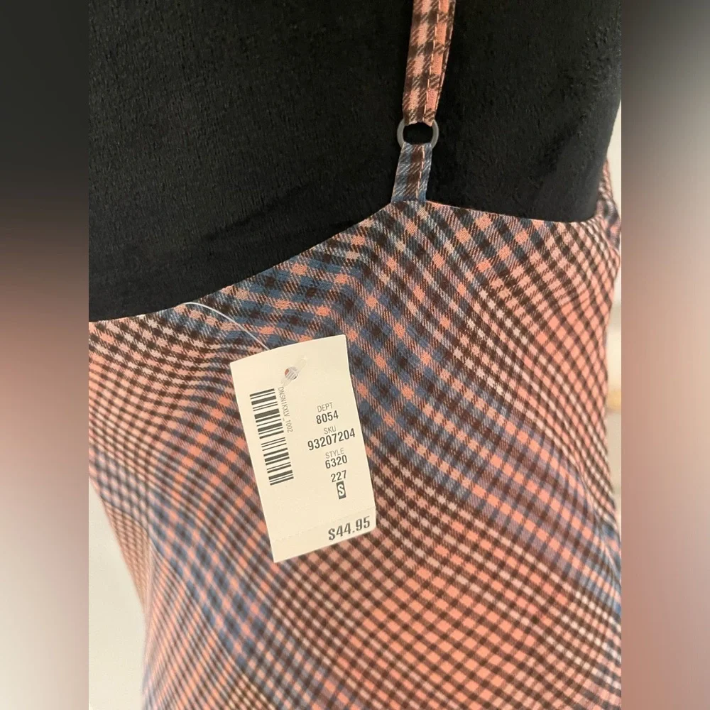 NWT Aeropostale dusty rose plaid slip dress S - Picture 4 of 8